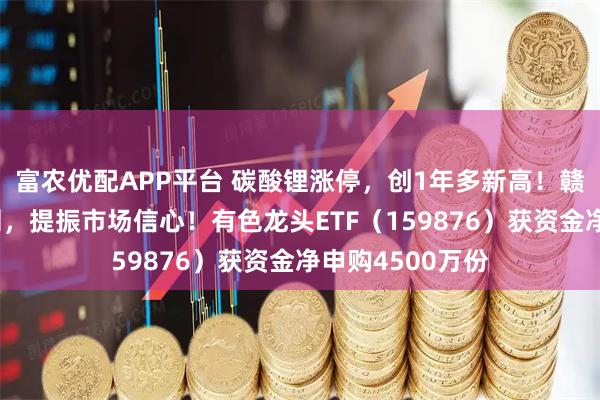 富农优配APP平台 碳酸锂涨停,创1年多新高!赣锋锂业最新预测,提振市场信心!有色龙头ETF(159876)获资金净申购4500万份